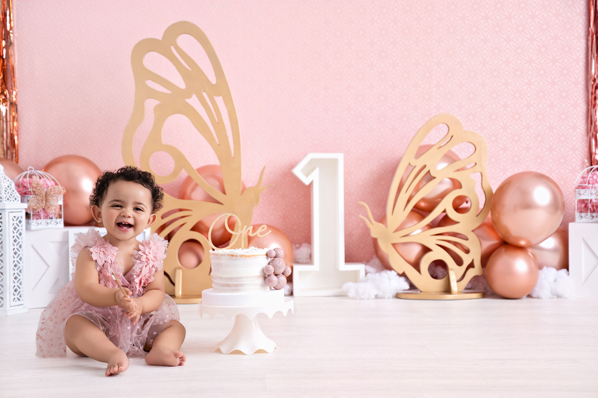 rose gold cake smash