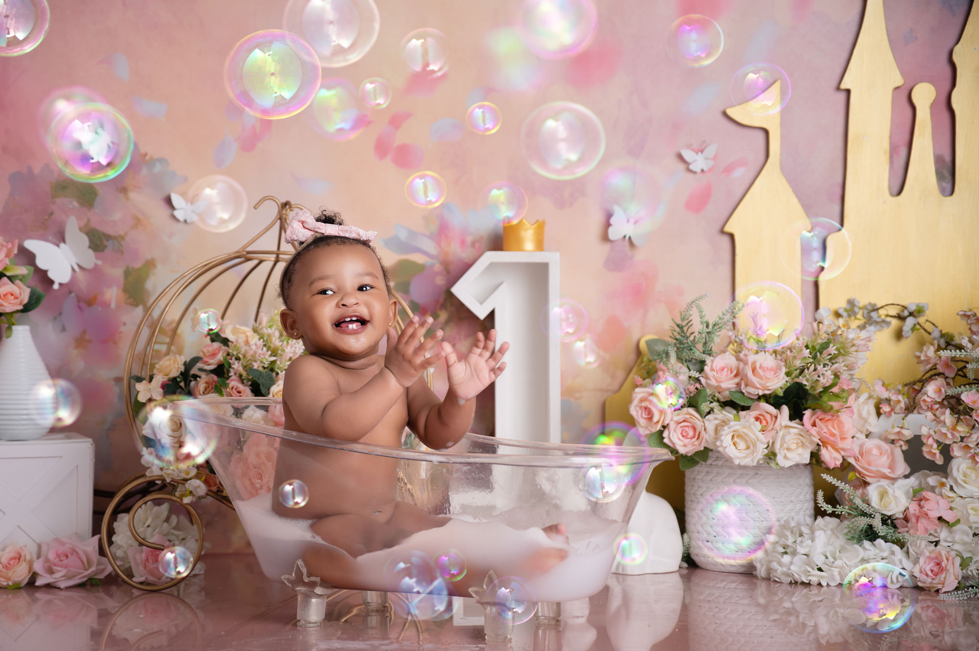 baby enjoying a luke warm milk bath