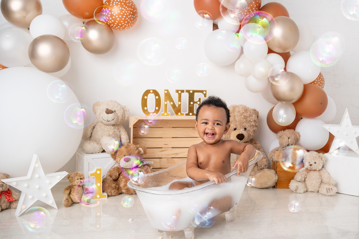 swim school Centurion baby in milk bath