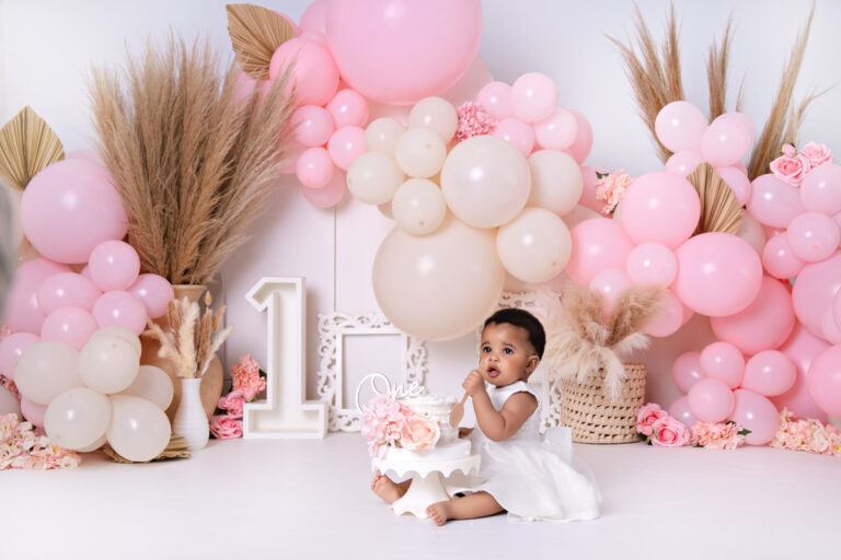 dusty pink nude nude cake smash
