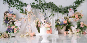 forest for girls cake smash