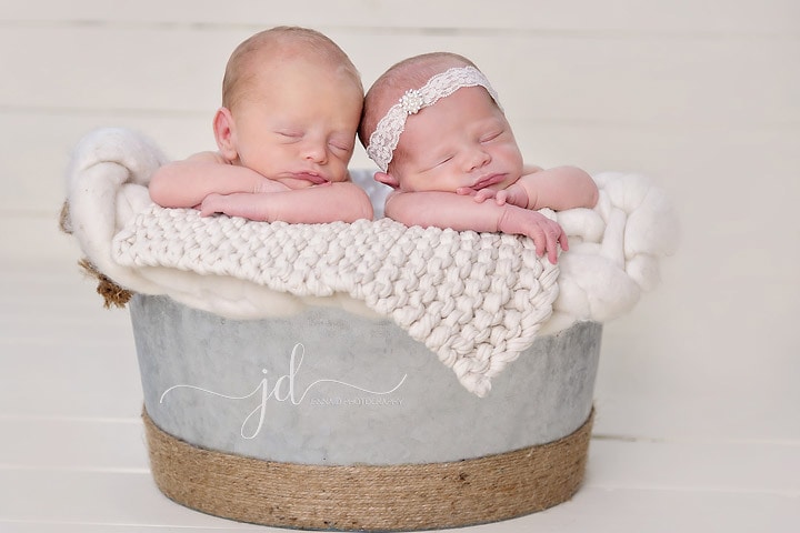 Newborn photo shoot for the Fraser twins
