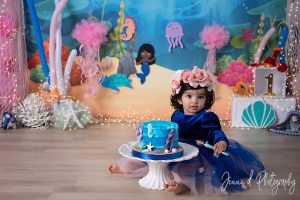 under sea mermaid cake smash
