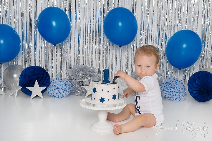 Handsome Vincent had a Onederfull first birthday cake smash