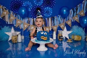 cookie monster cake smash