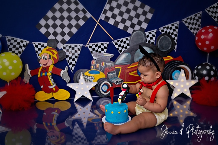 mickey mouse and the roadster racers cake smash shoot