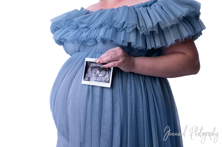 pregnant lady in blue dress