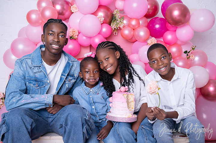 pink balloon garland