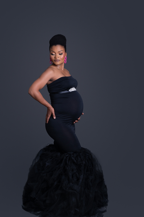 Pregnant lady in black dress