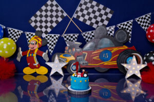 mickeymouseracecarcakesmash007