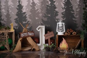 camping safari cake smash