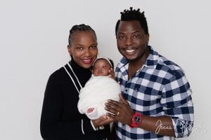 Nomthandazo with mom Barbara and dad Chisomo during newborn photoshoot in Pretoria studio