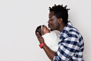 Nomthandazo with mom Barbara and dad Chisomo during newborn photoshoot in Pretoria studio