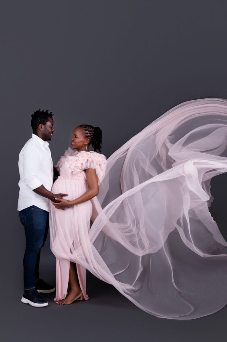 pretoria maternity photoshoot pink fabric toss012