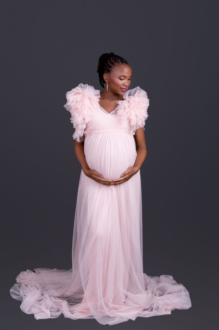 pretoria maternity photoshoot pink gown studio008