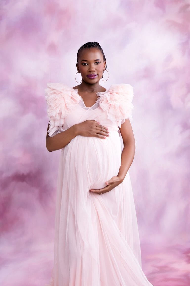 pretoria maternity photoshoot pink gown studio009