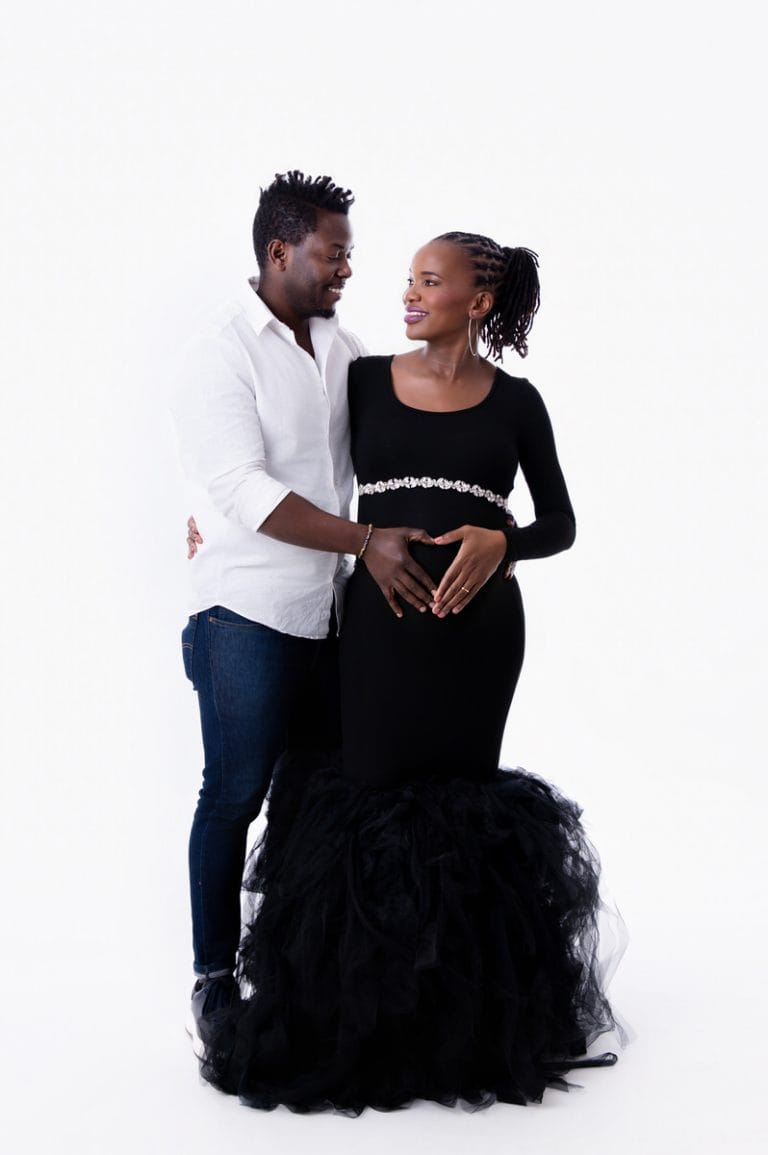 Maternity photoshoot in Pretoria studio — black gown solo portraitblack outfits009