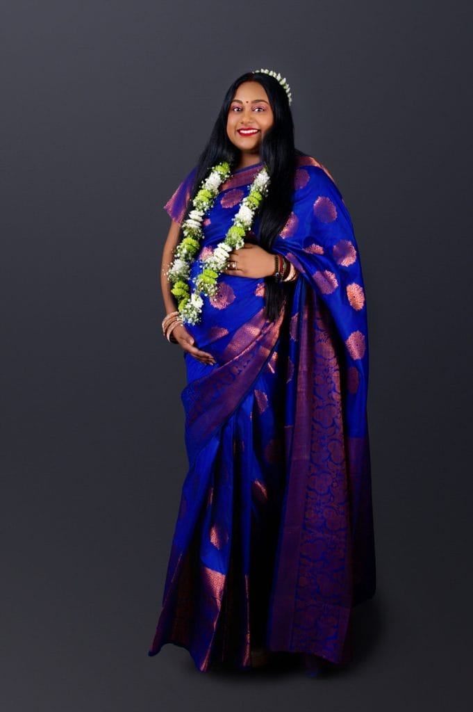 Maternity photoshoot in traditional Indian dress Pretoria studio